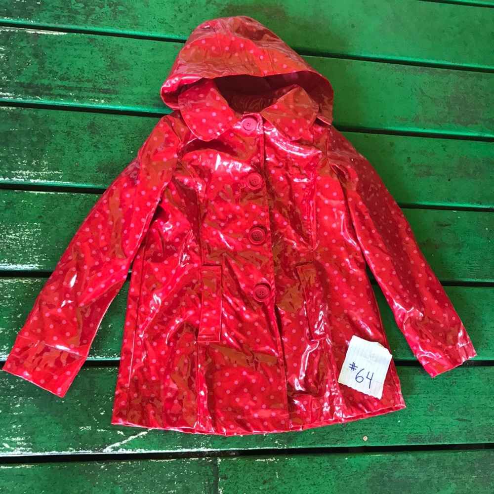 Kids Red Polkadot Rain Jacket #64